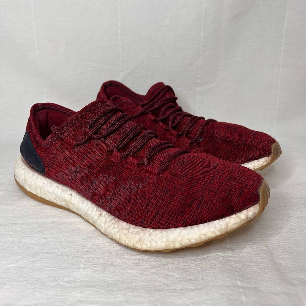 Adidas Pureboost burgundy red men’s shoes, men size 11 - Picture 1 of 6
